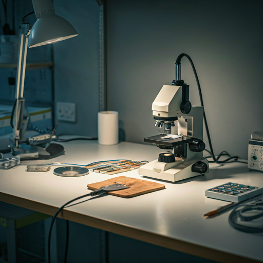 Técnico neotec em bancada de laboratório